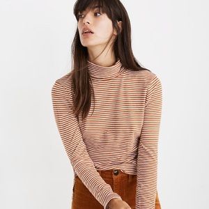 Madewell Whisper Cotton Turtleneck-Daniela Stripe